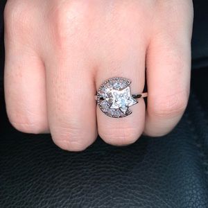 Fashion Moon star spinning  Fidget ring..